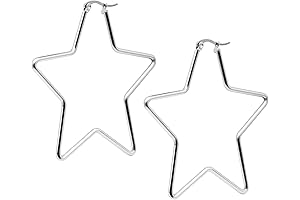 Silver Star Hoop Earrings | Stride with Grace and Radiance