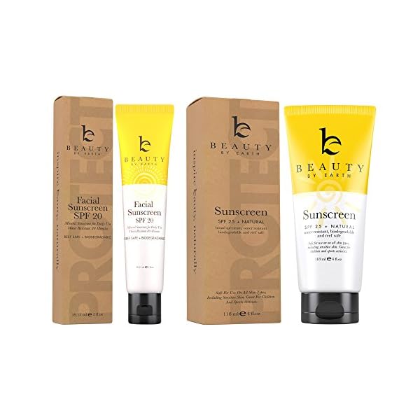 Mineral Sunscreen Set - Face Sunscreen SPF 20 & Body Sunscreen Lotion SPF 25, Zinc Oxide Sunscreen, Reef Friendly Sunscreen, Travel Sunscreen & Facial Sunscreen, Great Baby Sunscreen & Kids Sunscreen