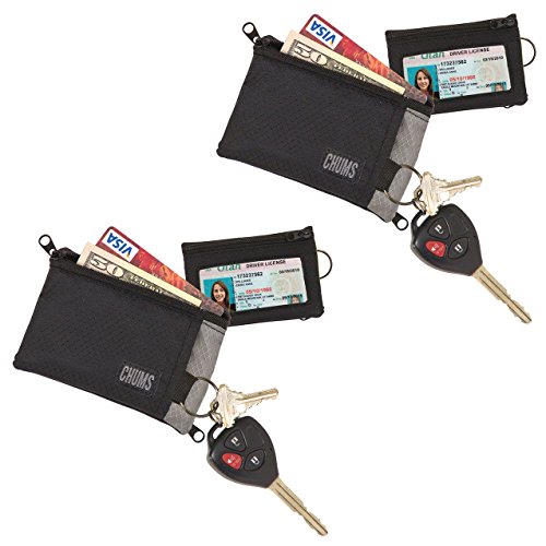 Chums Surfshort Lightweight Sports Outdoor Wallet, Gray / Grey (2 Pack)