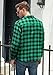 Cromoncent Men's Casual Plaid Flannel Long Sleeve Button Down Shirt,Green Black,X-Large