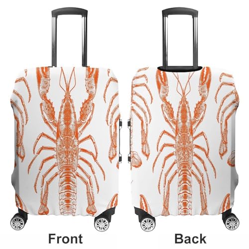 Orange Shrimp Pattern Travel Luggage Cover Washable Anti-scratch Suitcase Protector Dustproof Protective Cover Case for Wheeled Luggage Fits 19-32 Inch Luggage3