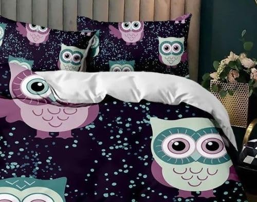 Linge de lit d'exception : housse de couette hibou Owls au design graphique soigné