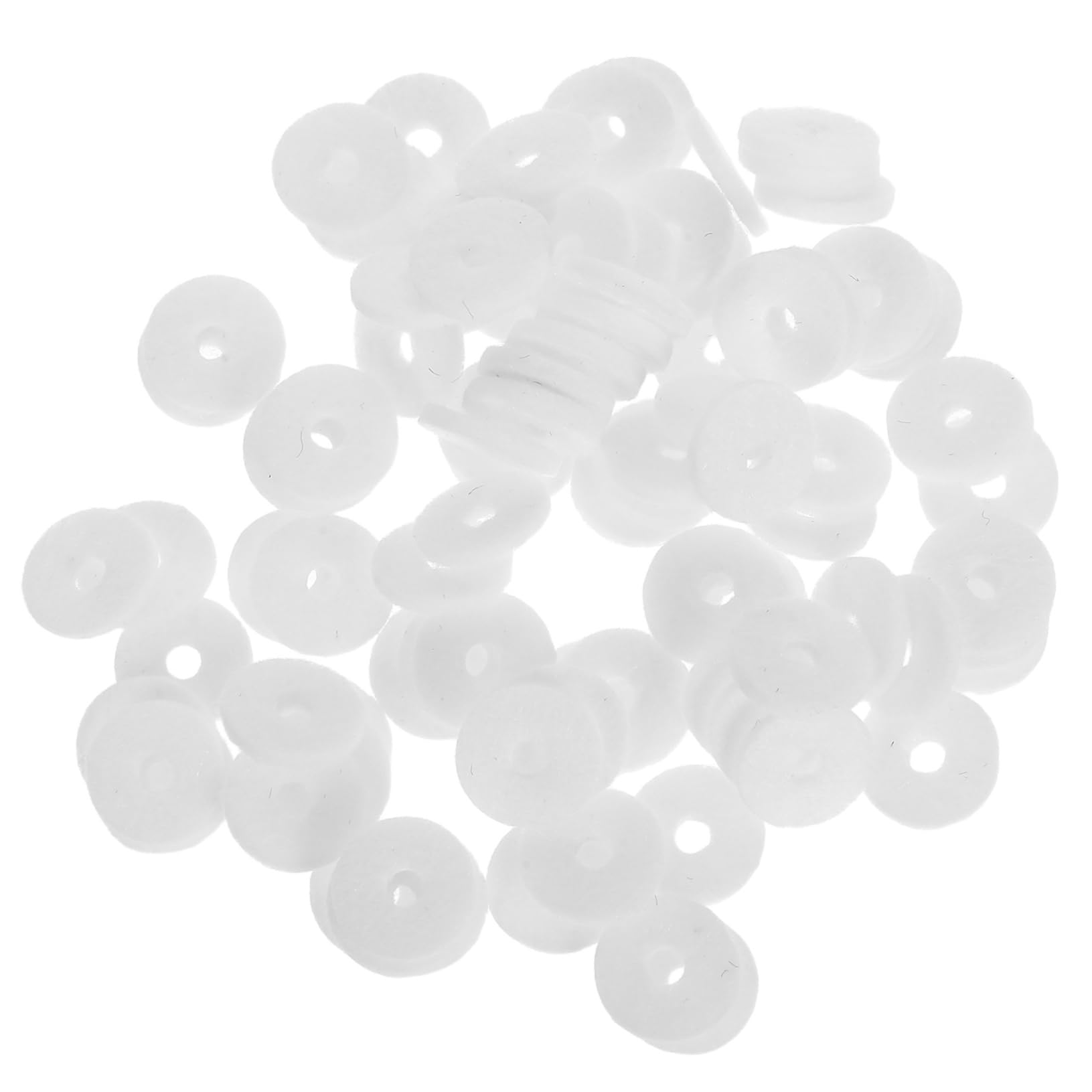 BESTonZON Piano Tuning Tools 90pcs Felt Piano Washers Small Ring White Australian Fleece Noise Reduction Replacement for Worn Punchings