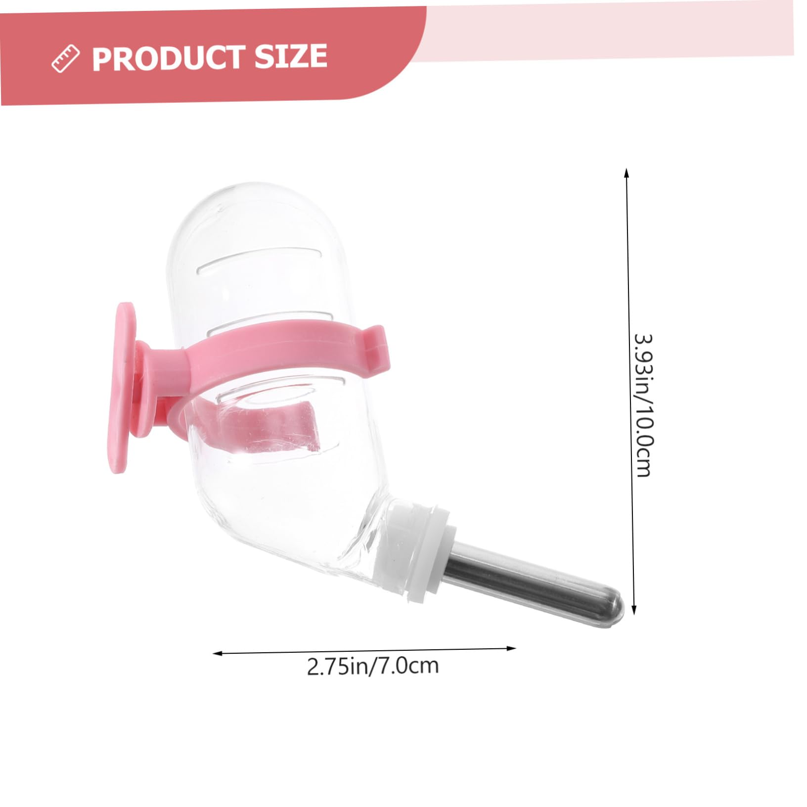 SUPVOX Hanging Waterer Pet Water Bottles Stainless Steel Automatic Water Basin 60ml Easy to Use for Hamster Cage Drinking Bottles