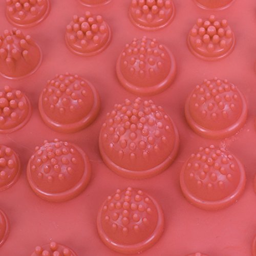 Mat de masaje para pies Ruilogod de goma, tipo shiatsu, rojo miniatura 4