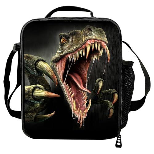 VEEWOW Insulated Lunch Box School T-Rex Lunch Bag Jurassic Dinosaur Cooler Bag For Kids (C944)
