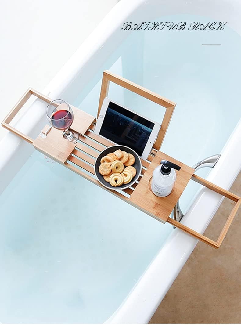 Extendable Bathtub Tray Shelf Bath Tub Tray Spa Bathtub Book Wine Tablet Holder Bathtub Bathroom Accessories