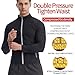 Vuirrm Sauna Jacket for Men, Men's Sauna Shirt Long Sleeve, Slimming Burn Fat Tummy Control Workout Body Shaper with Zipper,M,Black