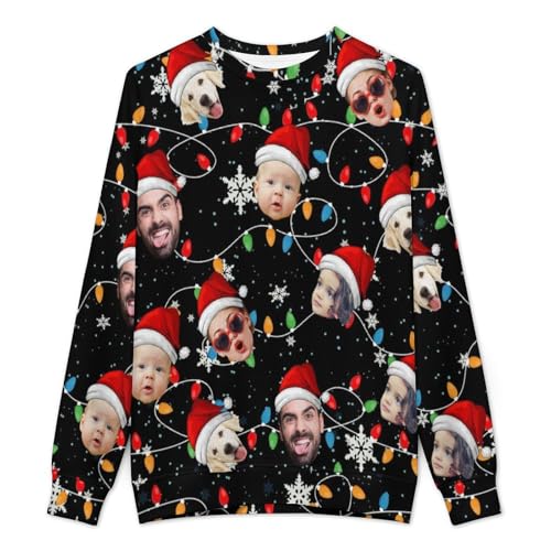 Custom Face Ugly Sweater for Christmas, Personalized Photo Christmas Sweater for Men Xmas Sweater Gift3