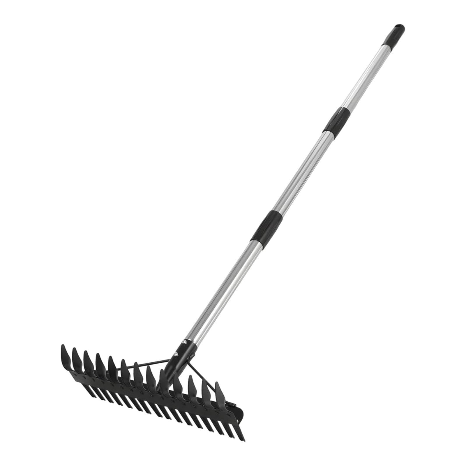 Rastrillo para Césped Escarificador Manual de Acero Inoxidable Rastrillo para Desbrozar Y Limpiar Césped Herramienta Aireadora Adecuado para Jardines, 1.2 M