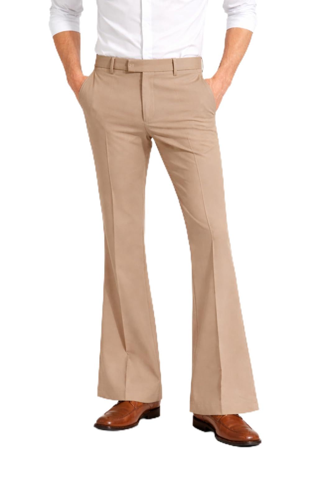 Formal Pants for Men, Lycra Blend, Flared Leg, Regular Rise, Solid Pattern, Casual Wear-image-42