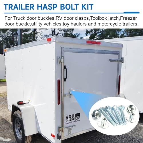 Image of Fuoequl Trailer Hasp Bolt Kit, Trailer Hasp Bolt Style | Cam Action Hasp, For Trailer