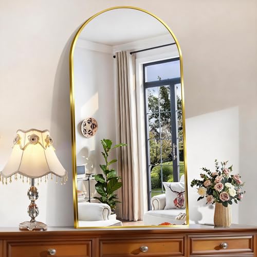 CIRCUMI Arched Wall Mirror 24x48 Gold Arched Mirror with Tempered Glass Metal Frame Large Size for Bathroom Living Room Entryway Over Sink Arch Mirror for Decor Shatterproof&Crystal-Clear