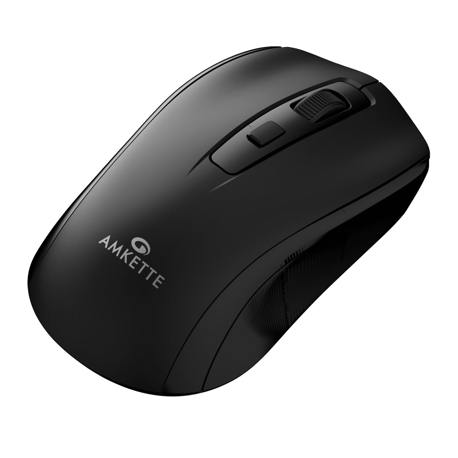 Amkette Hush Pro Astra Wireless Mouse with Advance 2.4 Ghz Connectivity, Silent Switch, Ergonomic Design, High Precision 3 DPI Settings, Mouse On/Off Switch, Smart Auto Sleep Function (Black)