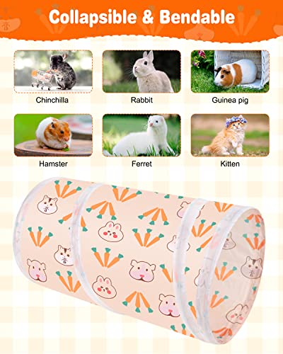 Bonjin Bunny Tunnel With Rolling Chew Toys,Collapsible Rabbit Hideout Tube With Chew Toys For Teeth Grinding Small Animal Activity Tunnel Hideaway For Rabbit Bunny Guinea Pig Chinchilla Ferret Gerbil #TOP7