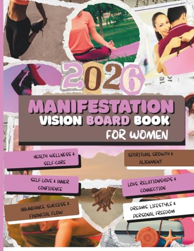 2026 Manifestation Vision Board Book for Women: Beautiful Images, Clip