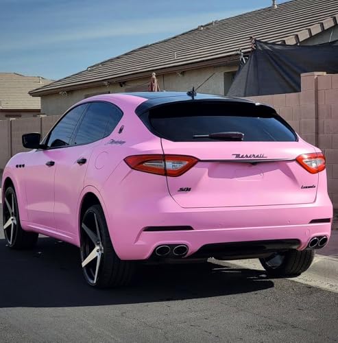 Image of WALLMATE Satin Light Pink Car Sticker Self Adhesive Bubble Free Vinyl Wrap for Car, Scooty, Cycle, Bike and Other Vihicle Interior & Exterior Decoration (Bubblgum Pink, 20X84 in)