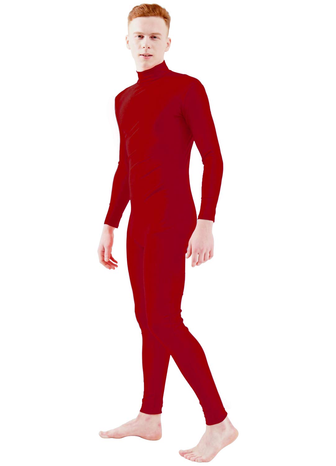 Ensnovo Adult Spandex Turtleneck Long Sleeve One Piece Unitard Bodysuit Dancewear