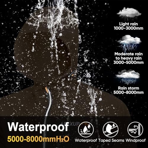 Image of APEXUP Packable Rain Jacket Men Waterproof Lightweight Raincoat with Hood