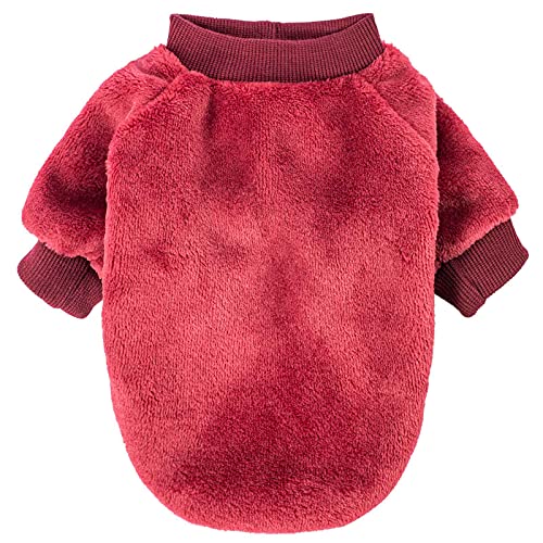 Image of FabriCastle Christmas Dog Sweater, 2-Pack Dog Clothes, Soft and Warm Pet Jackets for Small Dogs & Cats, Winter Pet Apparel Costumes, Puppy Outfits (Dark red,Dark Green, Medium)