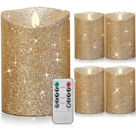 Retisee Ivory Glitter Flameless Candles Cover