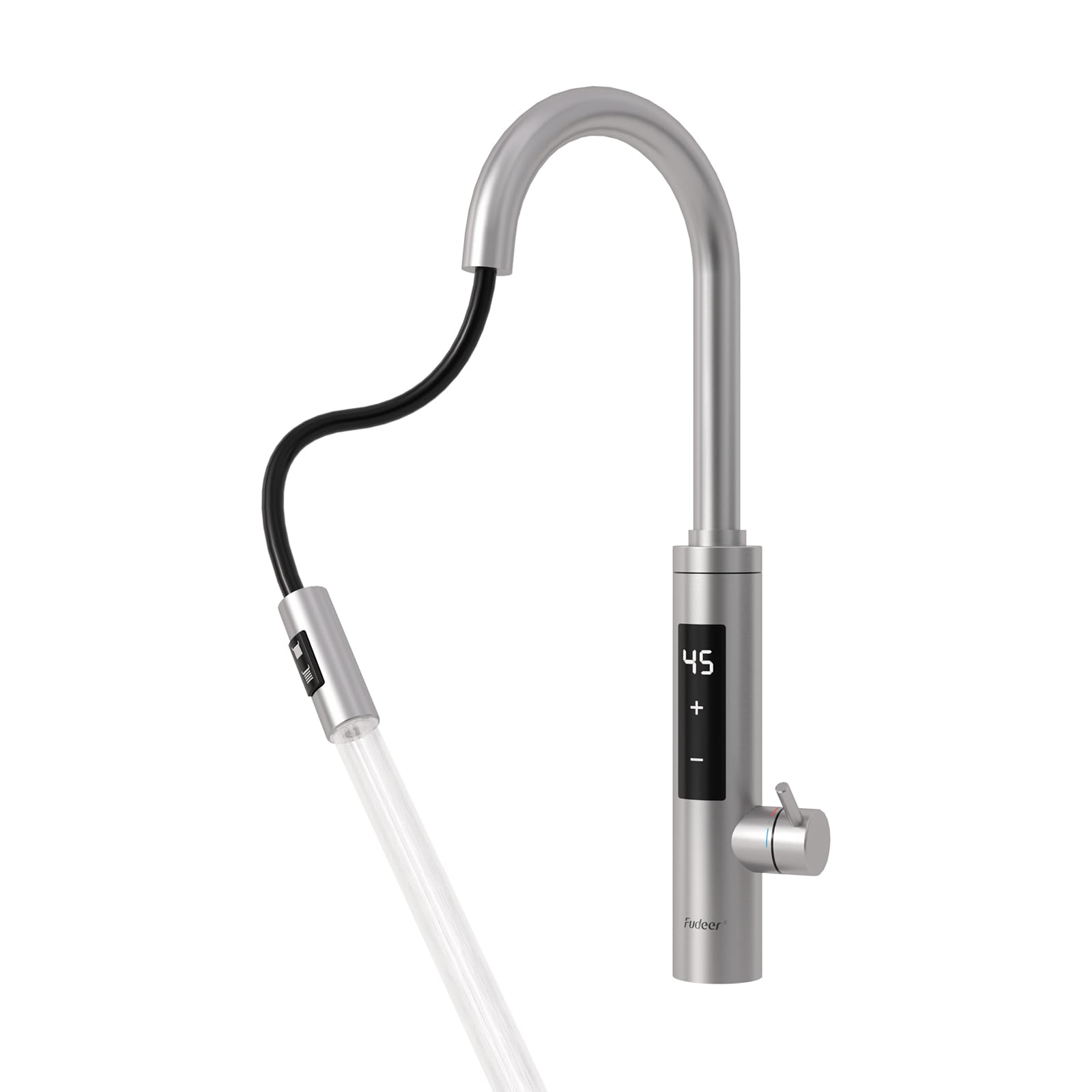 Fudeer 3.3kW 220V Pull-Out Instant Electric Hot Water Tap Stainless Steel