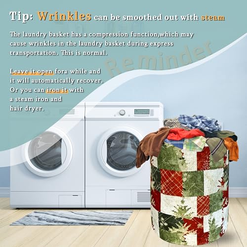 Image of Christmas Laundry Basket Oxford Cloth Hamper 18.9x16.5 Inch
