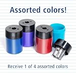STAEDTLER tailleur à crayon, tailleur de qualité supérieure avec couvercle vissé, empêche les ouvertures accidentelles, la taille compacte pour le boîtier et le poste de travail, 511 63BK (Boîte de 1) , Des couleurs variées.