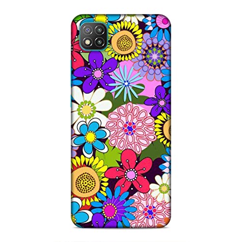 Image of Printed Mobile Back Hard Case Cover for Xiaomi Poco C3 | Multi Flower, Colourful Flower, A-2182