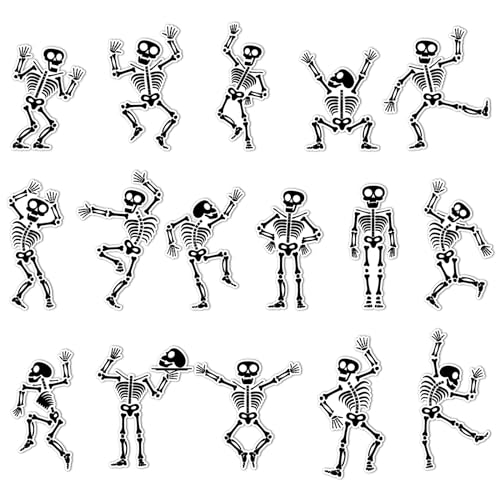 Whaline W13645 16Pcs Halloween Refrigerator Magnets Skeleton Fridge Magnets Holiday Metal Magnetic Stickers Decal cover