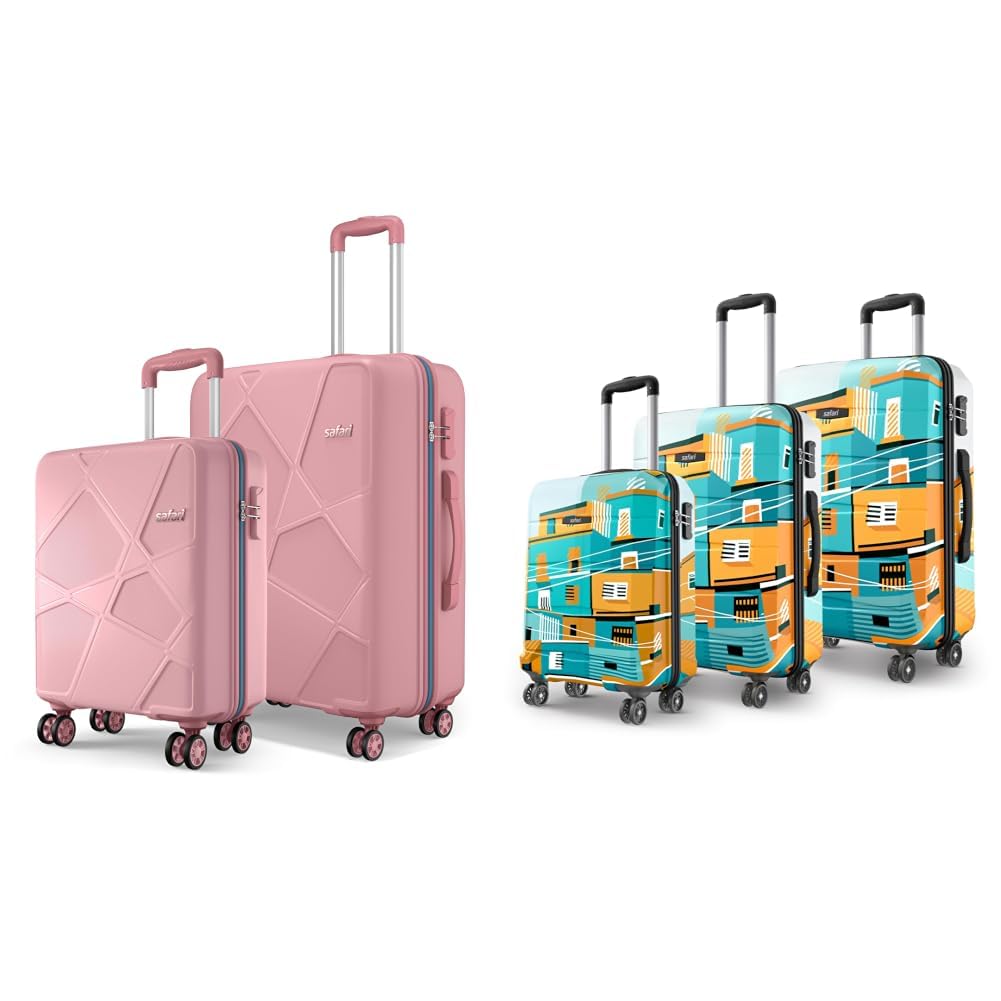 Pentagon Pro 8 Wheels Set of 2 (Cabin + Medium) Trolley Bag, Hard Case Polypropylene, 360º + Oasis 55, 65 & 77 Cms Polycarbonate Trolley Bag, Printed Cabin 8 Wheels Spinner Travelling-image-43