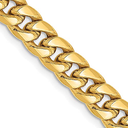 Diamond2Deal 14k Yellow Gold 0mm Miami Cuban Chain Necklace Lobster 26in