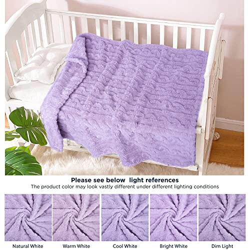 Image of HOMRITAR 3D Purple Fleece Fluffy Fuzzy Baby Blanket for Boys Girls