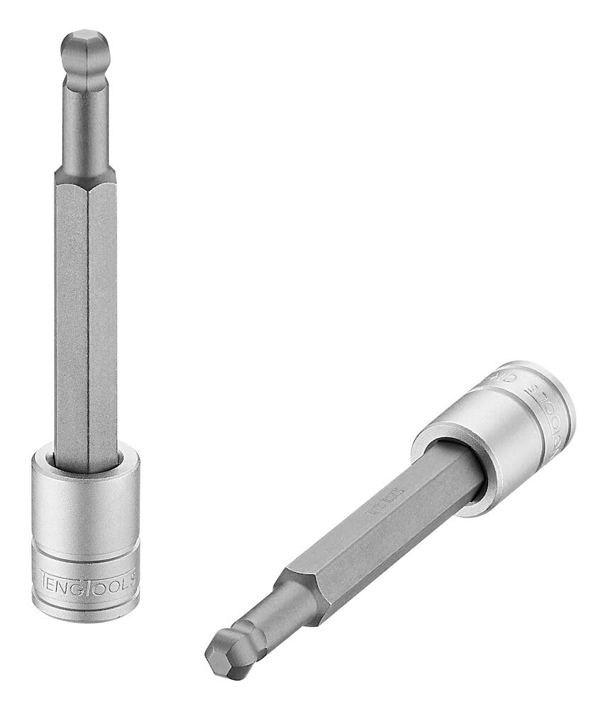 Teng Tools 8Mm 3/8 Inch Drive Metric Extra Long Ball End Hex Bit Chrome Vanadium Socket - M381508bl-C