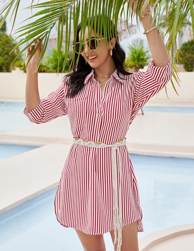 Image of Blooming Jelly Womens Swimsuit Coverups White Chiffon Bathing Suit Cover Up Bikini Swimwear Beach Dress Outfits