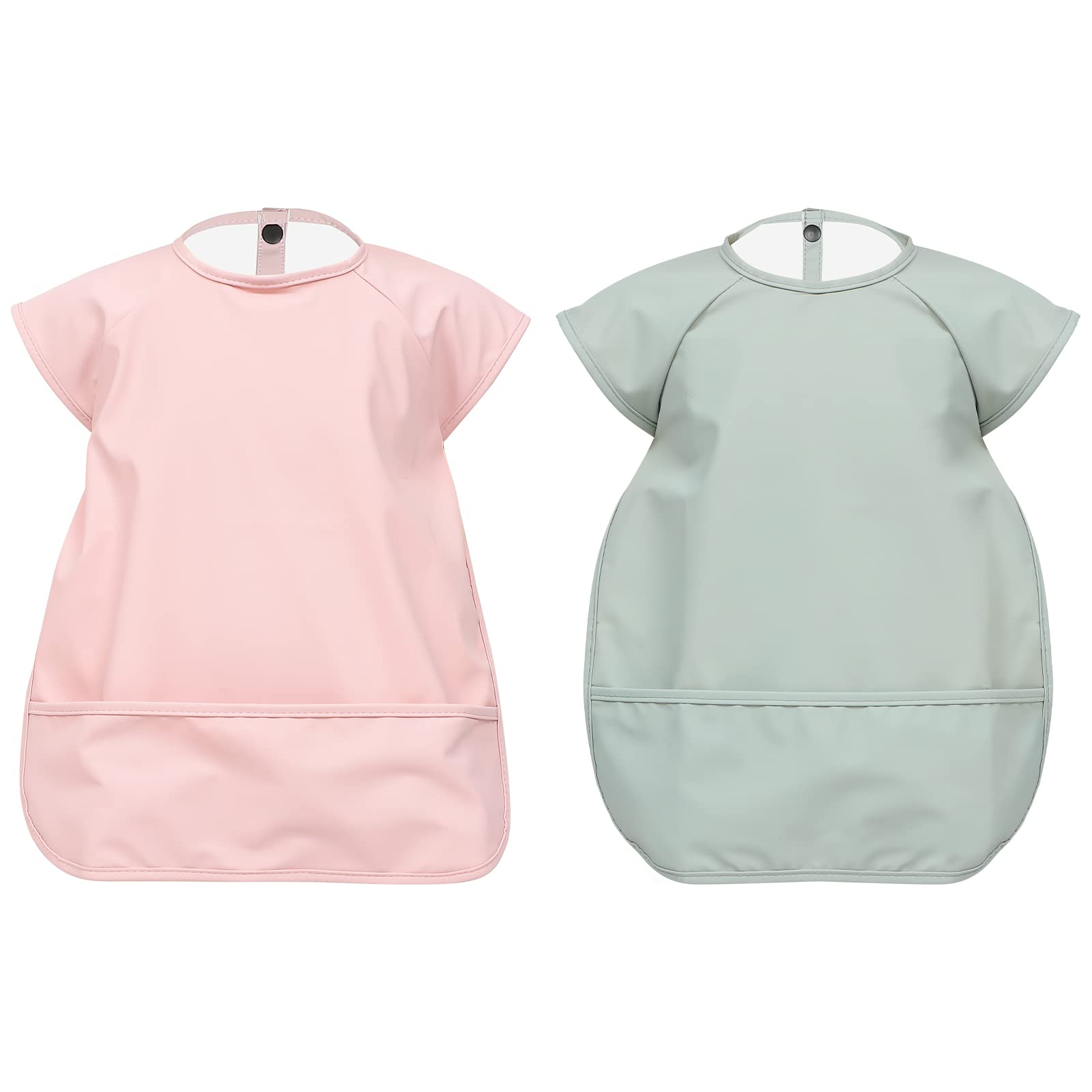 2stücke Wasserdichtes Babylätzchen Sleeveless Für Kleinkinder Fütterungslätzchen Babyschürze Essensreste Auffangend Angenehm Zu Tragen