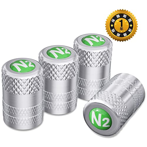 窒素入りエアバルブキャップ シルバー 4個セット アルマイト加工