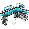 Devoko 150 x 130 cm Scrivania Gaming Angolare,Scrivania Angolare con Supporto per Monitor per Lo Studio, Il Gioco E Il Lavoro.Scrivania Gaming Ergonomica(150 x 130 cm,Carbonio Nero