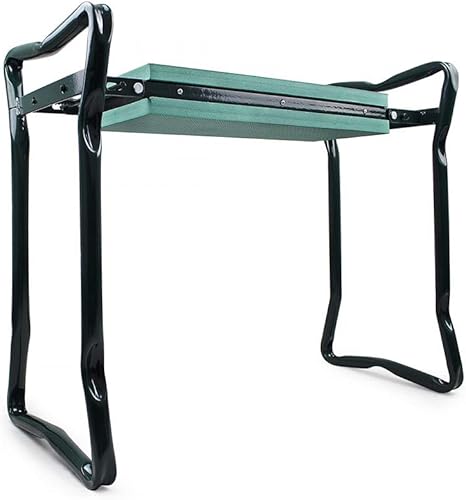 DSISI - Asiento multifuncional para rodillas para jardín, taburete plegable portátil, banco de jardín ligero, capacidad de 250 libras, marco de