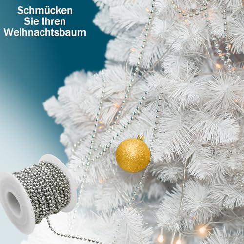 CONJURAIDE 10m Kugelkette, 2.4mm Kugelkette Edelstahl Gliederkette Silber Edelstahlkette mit 50 Stück Kugelketten Verbinder Schmuckkette für Dog Tag Kette Halskette Schlüsselanhänger