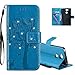 Produktbild COTDINFOR Sony Xperia XA2 Hülle für Mädchen Elegant Retro Premium PU Lederhülle Handy Tasche mit Magnet Standfunktion Schutz Etui für Sony Xperia XA2 Blue Wishing Tree with Diamond KT.