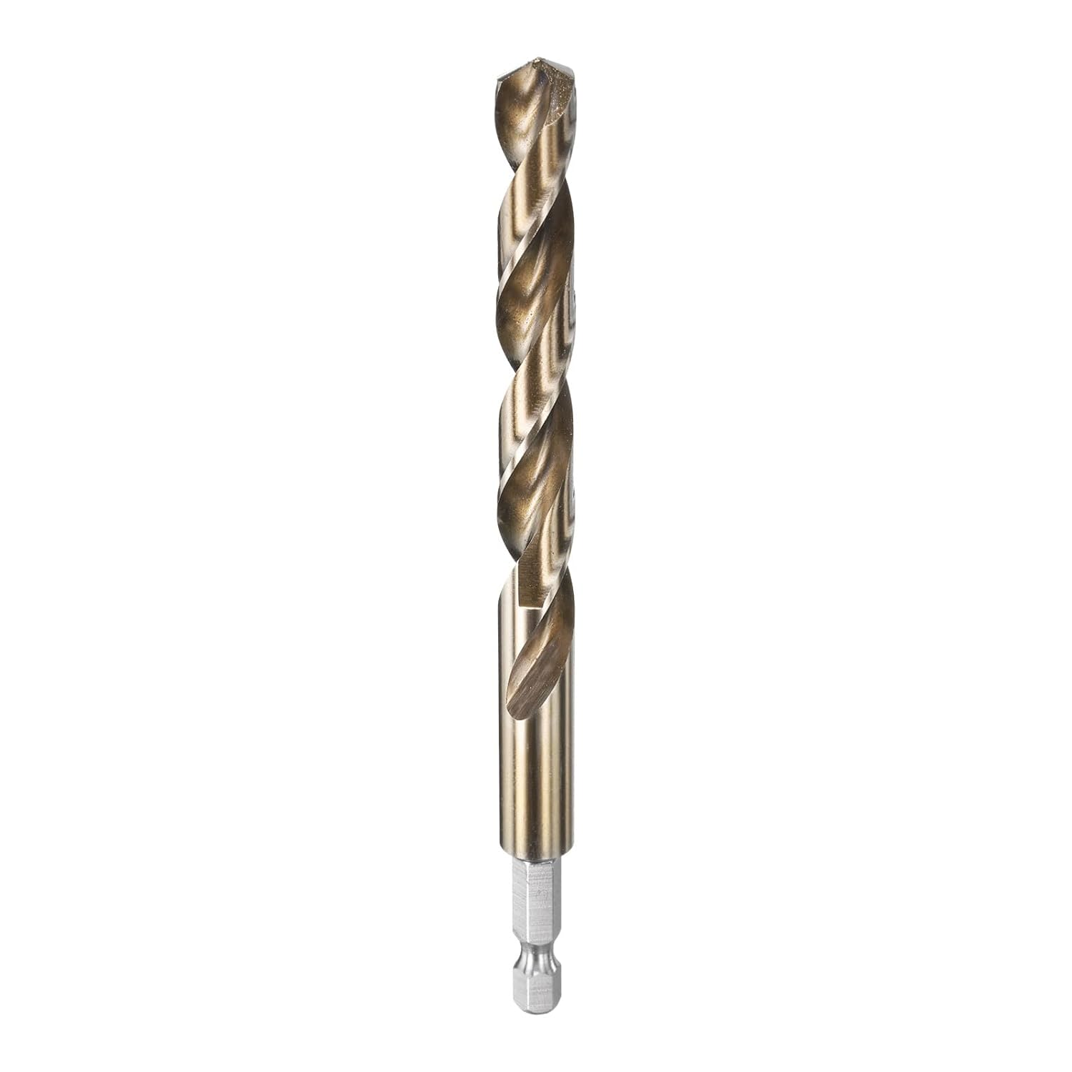 HARFINGTON 1/4" Hex Shank Drill Bit 27/64" Gold Oxide M35 High Speed Steel Twist Drill Bit 135 Degree Split Point Tip Drilling Tool with Quick Change Hex Shank for Metal Wood Plastic