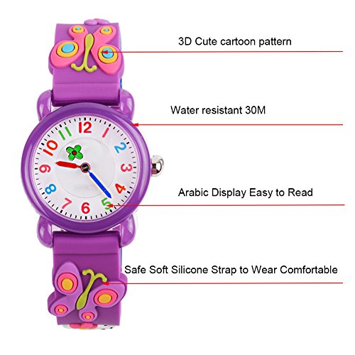 Image of Kids Watches for Boys Girls, 3D Cartoon Wrist Watch for Child Ages 3-8 | Cute Soft Silicone Watchband, Analog Dial, Daily Waterproof Durable, Birthday Christmas Ideal Gift for Little Child