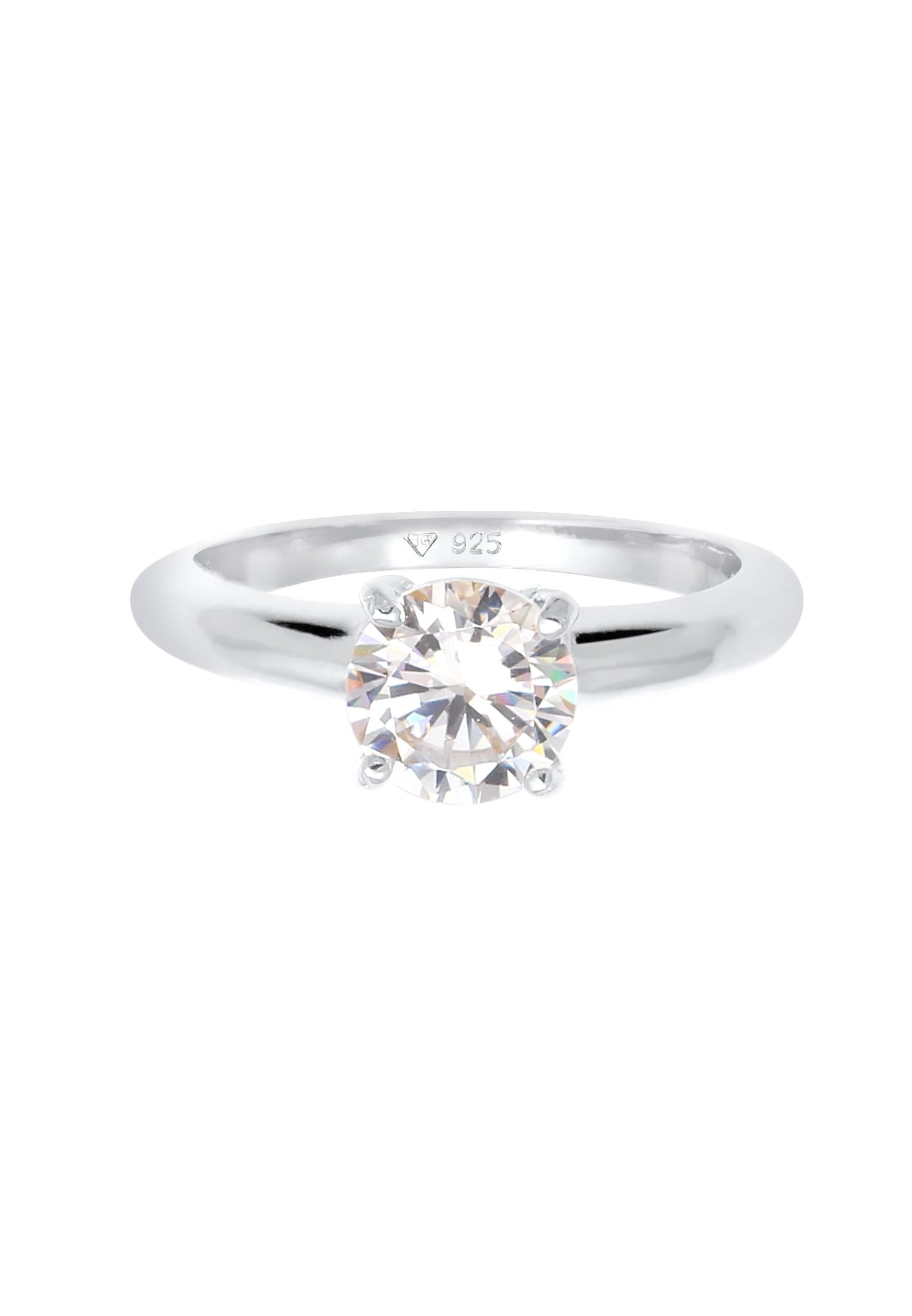 Elli Ring Damen Solitär mit Zirkonia Steinen in 925 Sterling Silber