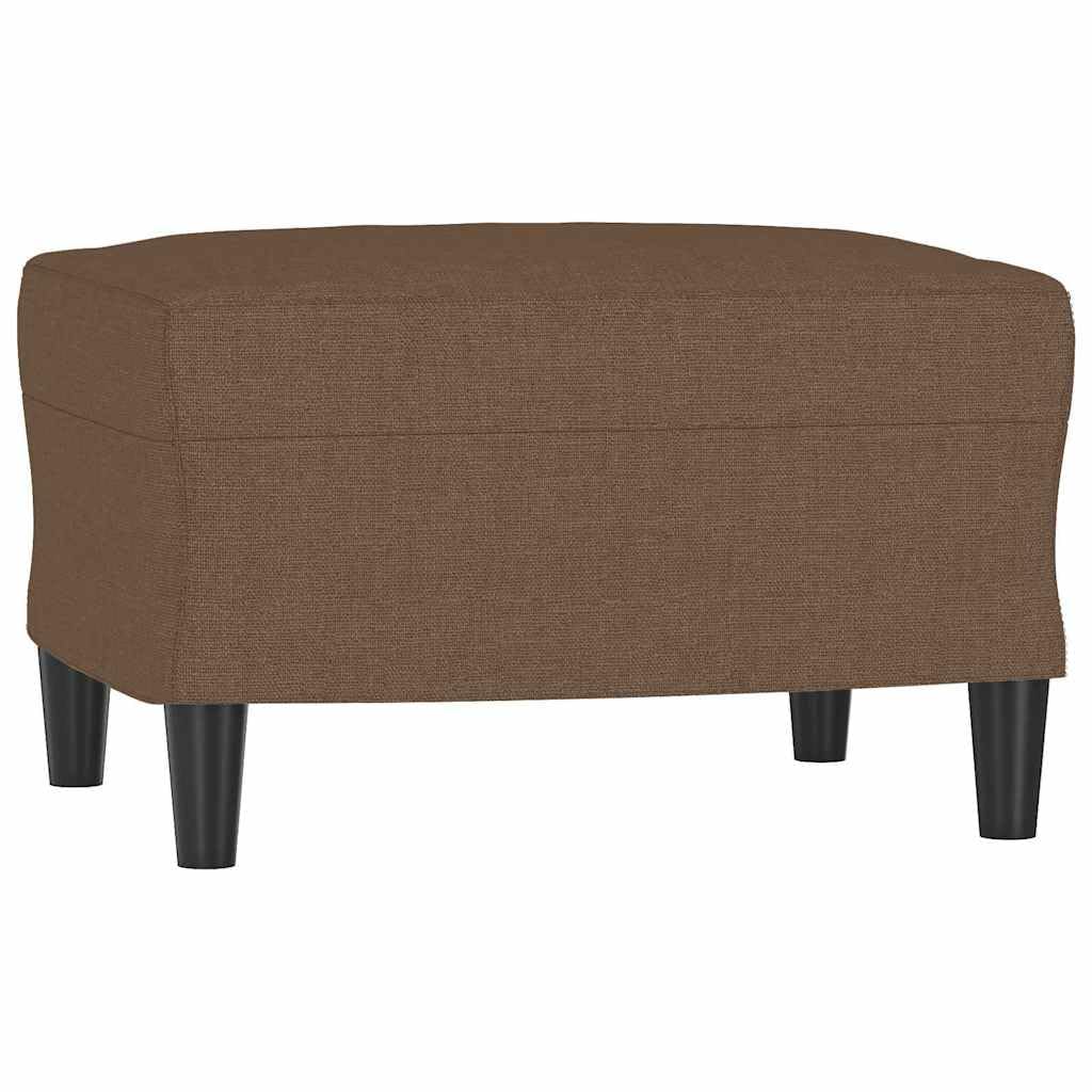 Pufa tekstylny podnóżek brązowy 60x50x41 cm z ramą z płyty przeciwpłytkowej
