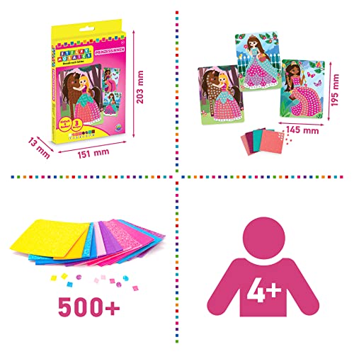 Sticky Mosaics ORB Travel Pack Prinzessin Mosaik Klebebilder Reisespiele Kinder Bastelset Geschenke für Mädchen & Jungen, Moosgummi Aufkleber Beschäftigung Geschenkideen Deko basteln ab 4 Jahre