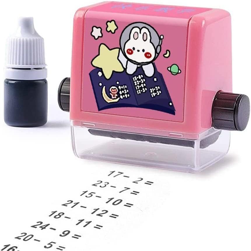 Math Roller Stamps For Kids, Smart Math Roller Stamps, Subtraction Teaching Stamps, Practice Tools Within 100 Learning Toy For Preschool Kindergarten Home Teacher, Blue