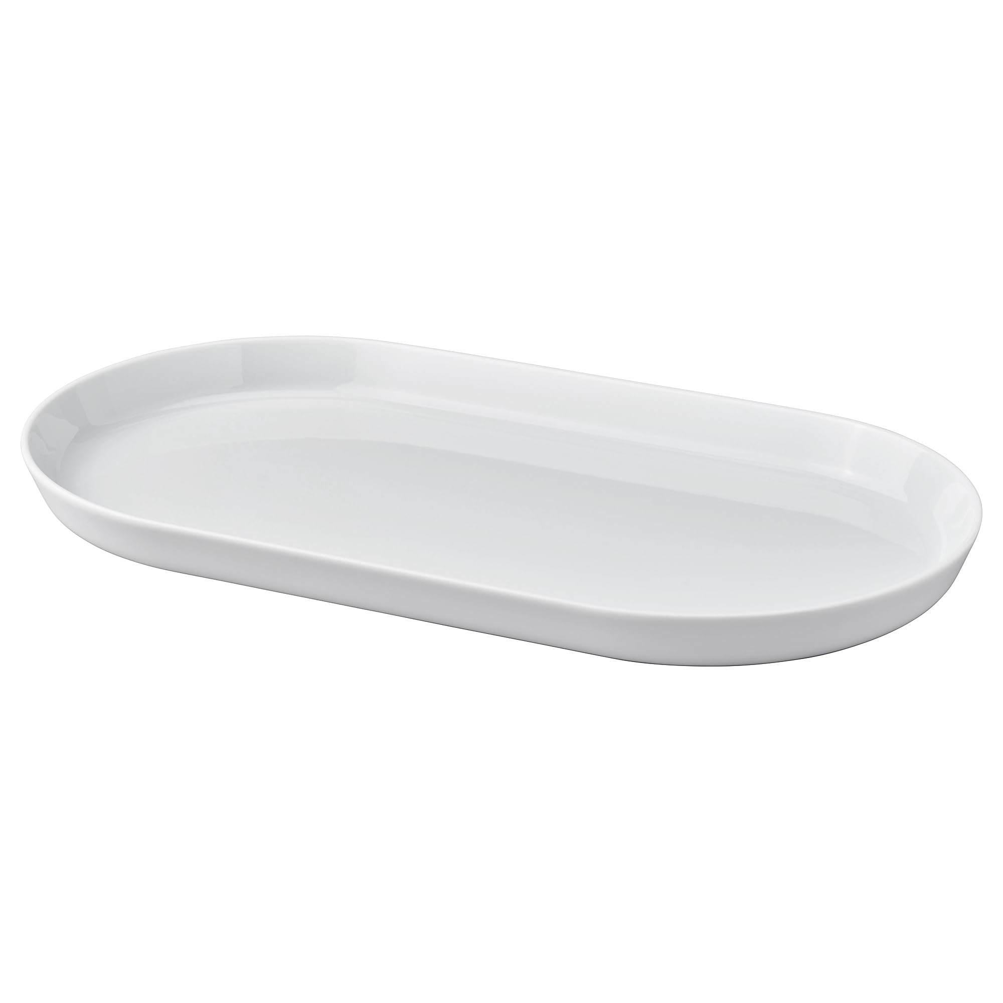 Assiette de service grand format rectangulaire blanc 36x20 cm pour buffet