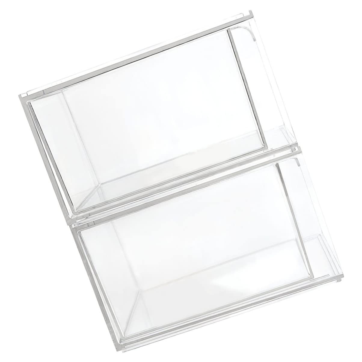 Boîte de Rangement pour Maquillage Pet Transparente 2 Pièces