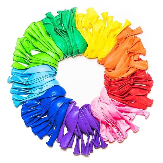 Balloons Rainbow Set (100 Piece Pack) 12 Inches, Assorted Bright Colors Made With Strong Multicolored Latex For Helium Or Air Use. Kids Birthday Party Decoration Accessory-image-37